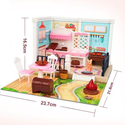 China DIY TOY Girls Toys 2022 Hot Sale Building Blocks Children Assemble Pink DIY House Toys With GCC CPC Certificate for sale