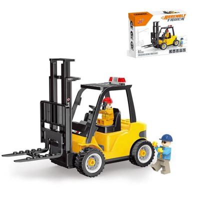 China Construction Toy Popular Products 2022 For Children Building Blocks Vehicle Mini Forklift Toy Juguete Novedoso 2022 Educational Truck for sale