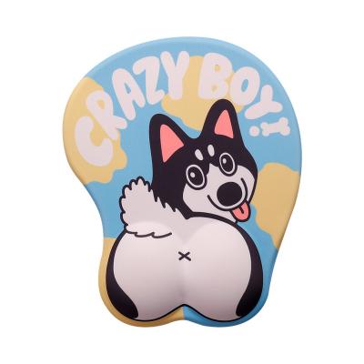 China With Wrist Rest Anime 3D Corgi Mouse Pad Silicon Gel Ergonomic Soft Gaming Mouse Pad With Wrist Support for sale