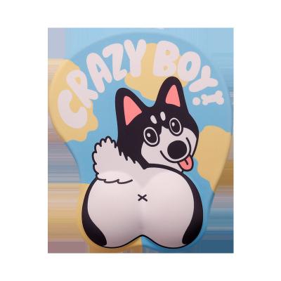 China With Wrist Rest Factory Price Anime 3D Husky Mouse Pad Silicon Gel Ergonomic Soft Gaming Mouse Pad With Wrist Support for sale