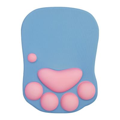 China With Wrist Rest Cute New Arrival Paws Memory Cotton Silicone Keyboard Mouse Pad Wrist Pad for sale