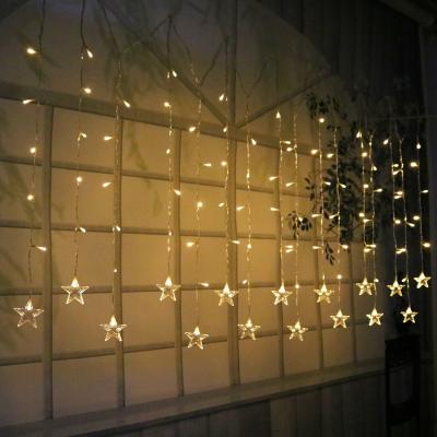 China Battery Operated Five-pointed Star LED String Lights Timer Room Christmas Tree New Year Garden Decoration Fairy Lights Wedding Party Hanging Christmas Party Ambient Lighting for sale