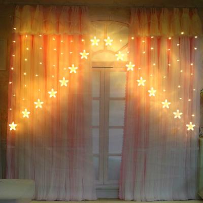 China Star Led Light Europe 220v Voltage Supported V Star Shaped Fairy Curtain Led String Light Decorative Wall Lights for sale