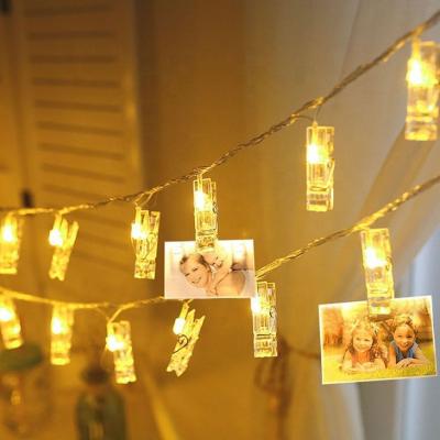 China Photo Clip 2019 Hot Selling Christmas Led Garland Card Photo Clip New Year's Day Decoration Battery Operated Light for sale