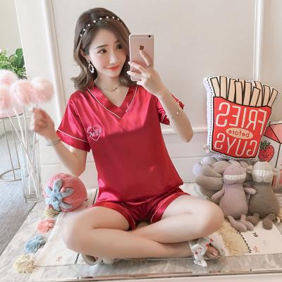 China New QUICK DRY Korean ice silk summer shorts sleeve shorts thin fresh simple women's pajamas for sale