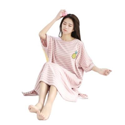 China Summer Short Women's Korean Thin Casual Comfortable Lovely Long Skirt QUICK-DRYING Nightgown for sale