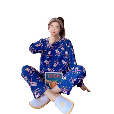 China Women's QUICK DRY Pajamas Soft Comfortable Spring and Autumn Sweater Long Sleeve Cartoon Pants for sale