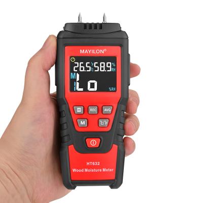 China YES MAYILON Timber Moisture Detector 0-99.9% Cement Moisture Tester Concrete Hygrometer HT632 Digital Paper Moisture Meter for sale