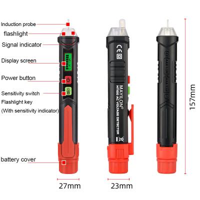 China MAYILON HT100 Plastic Non Contact Voltage Detector Pen Voltage Tester With LCD Display 12V~1000V Voltage Tester CE ROHS for sale