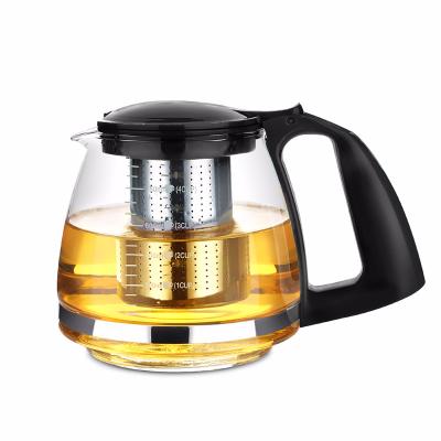 China A091B Food Grade Coffee 750ML Flower Pot Maker Casual Safe Heat Resistant Glass Brewing Kettle Glass Teapot for sale