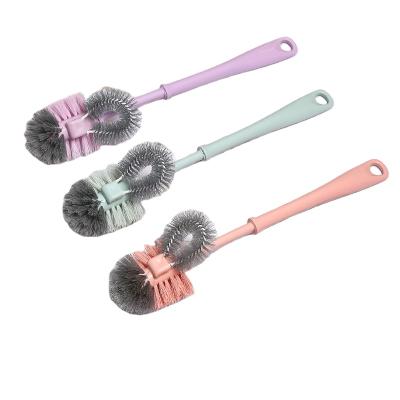 China Factory stocked direct supply no dead plastic adjustable toilet brush bathrroom angle wool toilet soft cleaning brush for sale