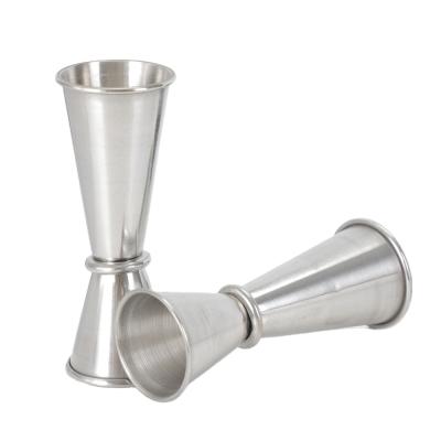 China Supply 30ml 65ml Stainless Steel Measuring Cup Viable Double Headed Curling Cocktail Wine Measuring Cup for sale