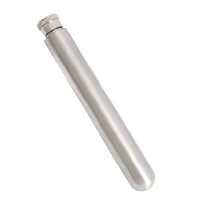 China 1.5oz 45ml Stainless Steel Wine Casual Portable Outer Tube Round Cigar Tube Wine Bottom Hip Flask for sale