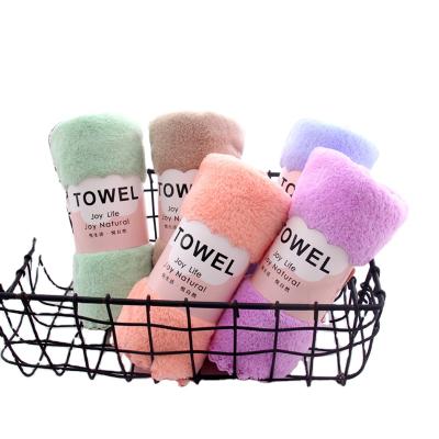 China Fashion Folded Household Face Towel Plain Plain Towel Soft Bath Water-absorbing Face Towel for sale