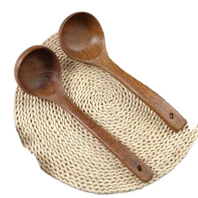 China Viable Paintless Door Frame Bent Spoon Household Porridge Spoon Stirring Wooden Tableware Wenge Solid Wood Spoon for sale