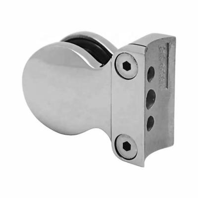 China High Grade 304/316 Indoor / Outdoor Arc Base Glass Panel Cut Stainless Steel Glass Clamp For Balustrade for sale