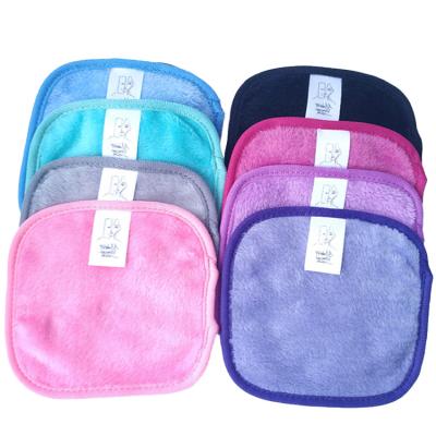 China Viable Free Sample Water Clear Microfiber Makeup Remover Cloth Face Gum Makeup Remover Pads Towel for sale