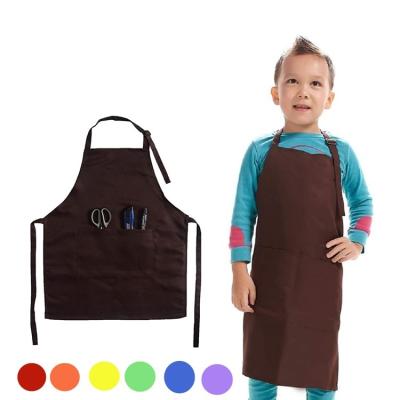 China Casual Design Apron Kids Size Pinafore Apron Kids Simple Brown Apron For Kids for sale