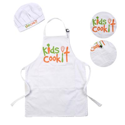 China High Quality Casual Activity Plain Adjustable Sublimation Cotton Polyester Kid Funny Baking Gardening White Apron for sale