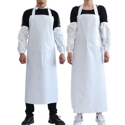 China Custom Wholesale Cleaning Forehead Cobbler Snap Apron TPU Apron With Sleeves for sale