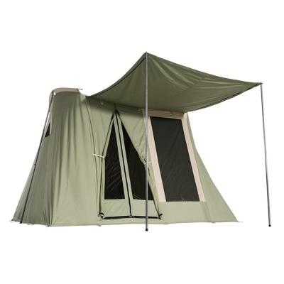 China Extended type Hotsale 3-4 person family cotton canvas bar tent outdoor waterproof canvas camping tent for sale for sale