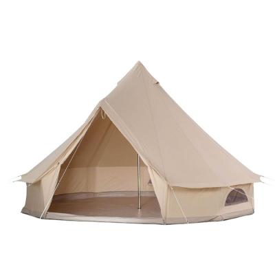 China Factory Price Canvas Bell Tent Cheap Canvas Wall Tents Straight Tying Type Bell Tent With Stove Hole for sale