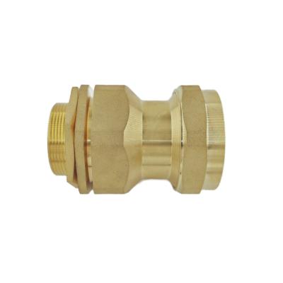 China 1 Inch M/F Thread Straight Brass Cable Joint Fittings for sale