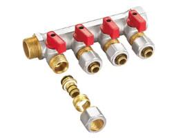 Cina Forgiato Manifold Acqua di ottone 4 Way Splitter di tubo di ottone ISO 228 in vendita