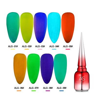 China Nail Art Beauty ALG Glow In The Dark Neon Luminous LED Neon Fluorescent Gel Nail Polish UV Nail Art Set for sale