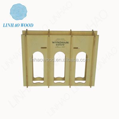 China Linhao wood wholesale customized single bottle unfinished pine wooden box wine packaging case for sale