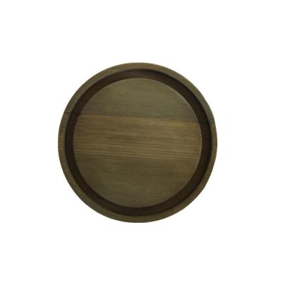 China Wholesale Wooden Tray Food Breakfast Serving Tray Custom Color Decorative Rustic Round Shape Wooden Tea Coffee Wine Tray for sale