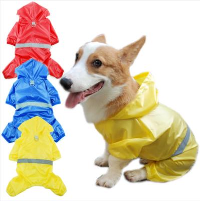 China Viable Dog Wear Yellow Zipper Raincoat Buttons Pockets Rain Custom Large Comfortable Pet Clothes Hoodie Reflective Water Safe for sale