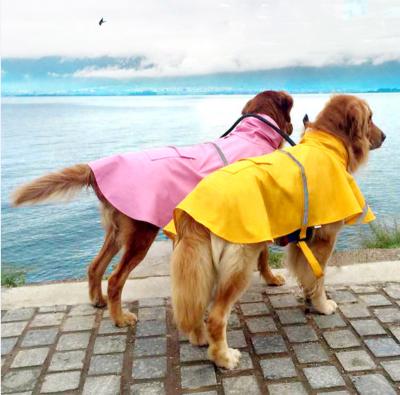 China Classic Windproof Waterproof Coat Puppy Pet Raincoat For All Seasons Large Pu Waterproof Pet Dog Clothes Rain Coat for sale