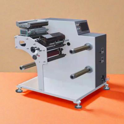 China 200m/Min Turret Label Slitter Rewinder Narrow Web Medium Speed Slitting Machine Servo Driven Taper Tension Web Guide for sale