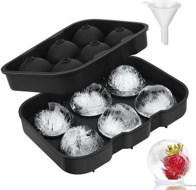 China BPA Free Reusable Viable Whiskey Mold Easy Release Silicone Tray Ball Maker Sphere Ice Cube Mold With Lid for sale