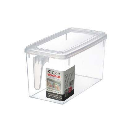 China Freshness Preservation Kitchen Food Fruit Keep Flesh Clear Rectangle PP Organizer Box Fridge Storage Bin With Handle for sale