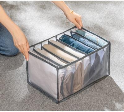 China 2 Colors Folding Washable Nylon Portable Clothes Closet Jeans Drawer Clothes Organizer For Jeans T-shirt for sale