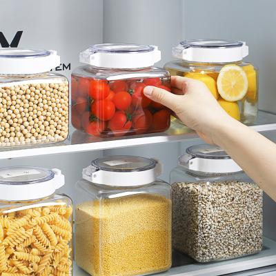 China High Quality Plastic Freshness Preservation PP Lid Grain Bean Rice 2 Sizes Pantry Storage Fresh Keeping Jar For Food for sale