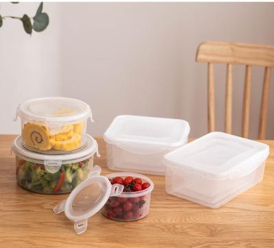 China Freshness Preservation BPA Free Airtight Leakproof Hinge Locking Refrigerator Storage Fresh Plastic Food Container With Lid for sale