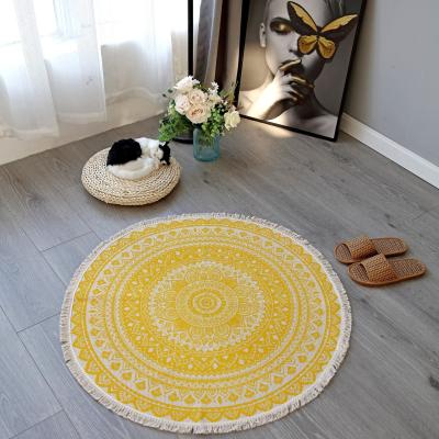 China SIPEIEN Boho Mandala Tassels Woven Cotton Circle Boho Rug for Living Room Bedroom Decor Floor Rug Home Carpet for sale