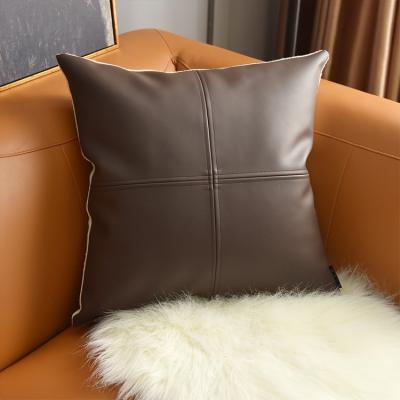 China SIPEIEN Anti-Static Faux Leather Pillow Cover Pillow Case 18 x 18 Inch Cushion Cover for Home Deco for sale