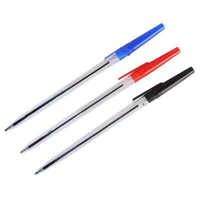 China Office & School Pen Wholesale 1.0mm Ballpoint Pen Easy to Write Plastic Student Stationery for School 3 Colors for Business or Gift for sale