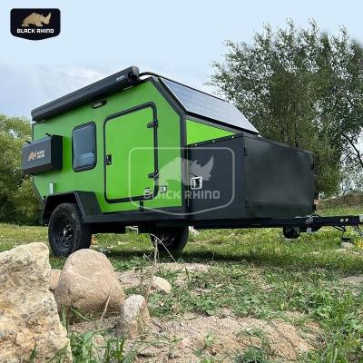 China Lightweight functional compact camping trailer Autocaravana4X4 aluminum tiny camper suitable for family for sale