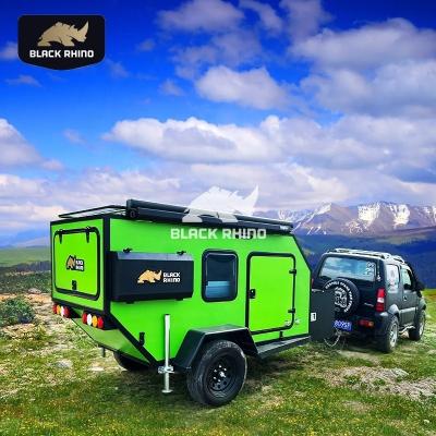 China New Lightweight Universal Motorhome Caravan Off Road RV Camper Trailer Travel With Roof Rack for sale