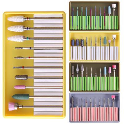 China For commercial & Tamax Home Use 10pcs/box Nail Drill Bit Ceramic Electric Cuticle Clean Rotary Nail For Manicure Pedicure Head Grinding Sanding Tool for sale