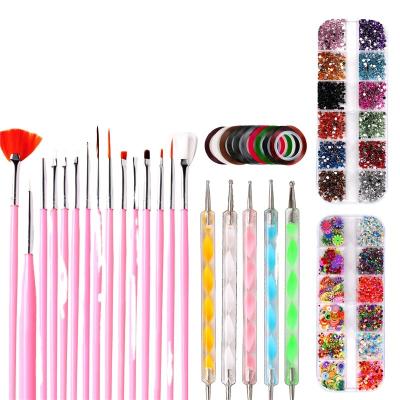 China For commercial & Home Use NAK002 Nail Art Tools Nail Brushes Nail Art Decoration Full Cleaning Manicure Set For Toe Separator for sale