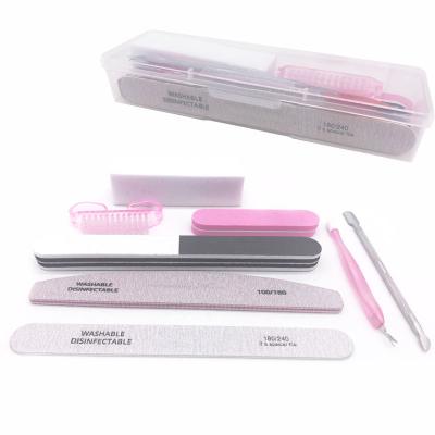 China For commercial & NAK004 8 Pcs Home Use Nail Art Kits With Nail File Buffer UV Gel Dust Remover Brush Cuticle Supplier Polish Manicure Tools for sale