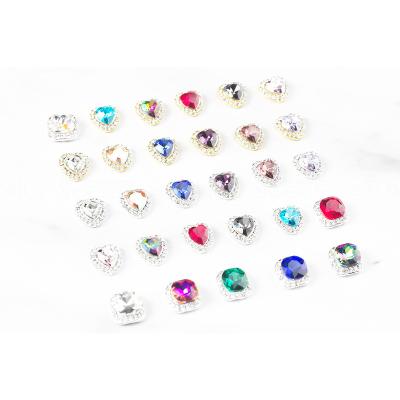 China For commercial & Home Use NAR013 29 Styles 3D Nail Art Gem Diamond Heart DIY Nail Charms Jewelry For Creative Designs Nails Decoration Accessories for sale