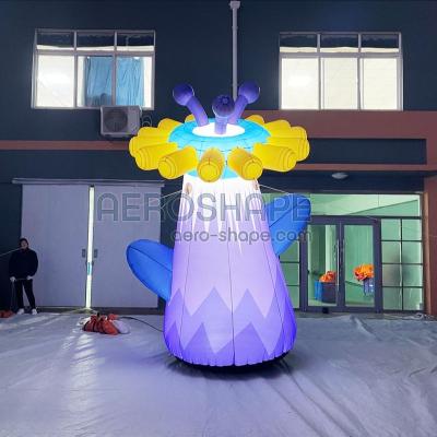 China Factory Customized Eco-friendly Inflatable Flower With LED Lights For Outdoor Stage Decoration for sale