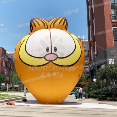 China Cartoon Hot Shape Event Sales Inflatable Hot Air Balloon Hanging Garfield Hot Air Balloon for sale